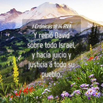Picture 04 - 1 Crónicas 18:14 RVA - Y reinó David sobre todo Israel, y hacía juicio - Bible Verse Picture