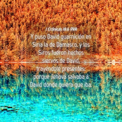 Picture 04 - 1 Crónicas 18:6 RVA - Y puso David guarnición en Siria la de Damasco, - Bible Verse Picture
