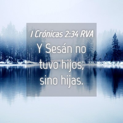 Picture 04 - 1 Crónicas 2:34 RVA - Y Sesán no tuvo hijos, sino - Bible Verse Picture