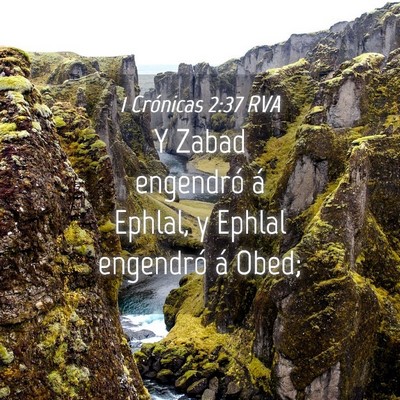Picture 04 - 1 Crónicas 2:37 RVA - Y Zabad engendró á Ephlal, y Ephlal engendró - Bible Verse Picture