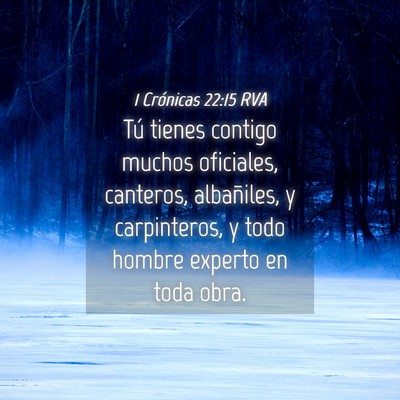 Picture 04 - 1 Crónicas 22:15 RVA - Tú tienes contigo muchos oficiales, canteros, - Bible Verse Picture