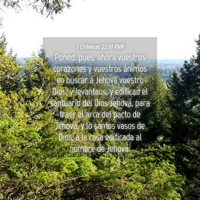 Picture 04 - 1 Crónicas 22:19 RVA - Poned, pues, ahora vuestros corazones y vuestros - Bible Verse Picture