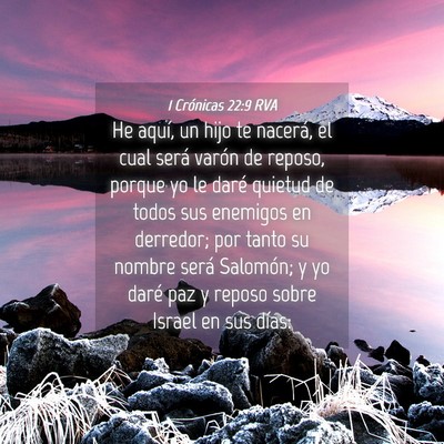 Picture 04 - 1 Crónicas 22:9 RVA - He aquí, un hijo te nacerá, el cual será - Bible Verse Picture