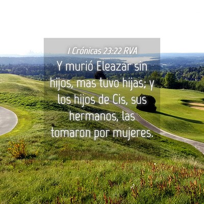 Picture 04 - 1 Crónicas 23:22 RVA - Y murió Eleazar sin hijos, mas tuvo hijas; y los - Bible Verse Picture