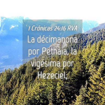 Picture 04 - 1 Crónicas 24:16 RVA - La décimanona por Pethaía, la vigésima por - Bible Verse Picture