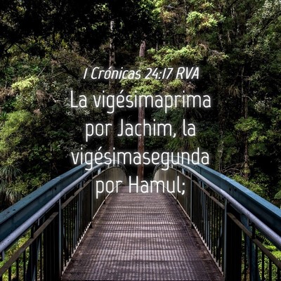 Picture 04 - 1 Crónicas 24:17 RVA - La vigésimaprima por Jachim, la vigésimasegunda - Bible Verse Picture