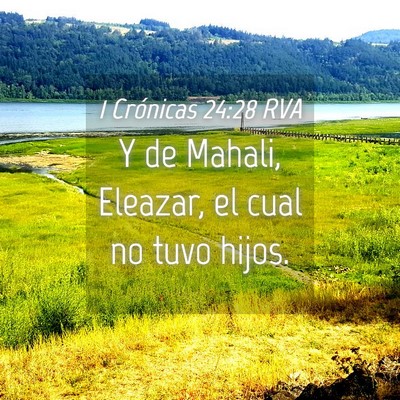 Picture 04 - 1 Crónicas 24:28 RVA - Y de Mahali, Eleazar, el cual no tuvo - Bible Verse Picture