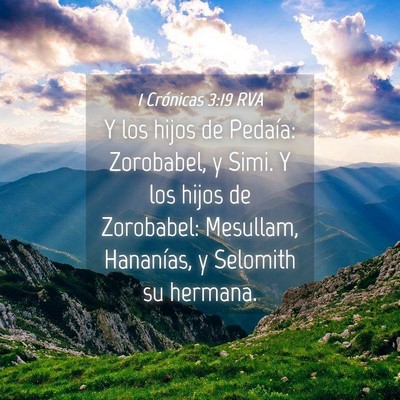 Picture 04 - 1 Crónicas 3:19 RVA - Y los hijos de Pedaía: Zorobabel, y Simi. Y los - Bible Verse Picture