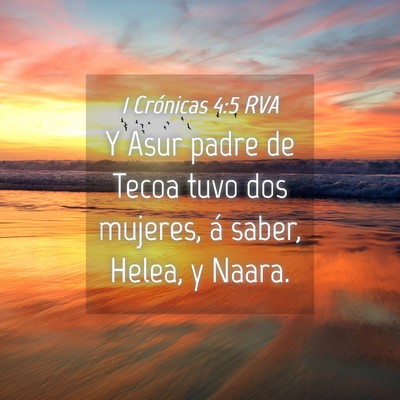 Picture 04 - 1 Crónicas 4:5 RVA - Y Asur padre de Tecoa tuvo dos mujeres, á saber, - Bible Verse Picture
