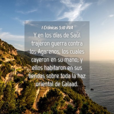 Picture 04 - 1 Crónicas 5:10 RVA - Y en los días de Saúl trajeron guerra contra - Bible Verse Picture
