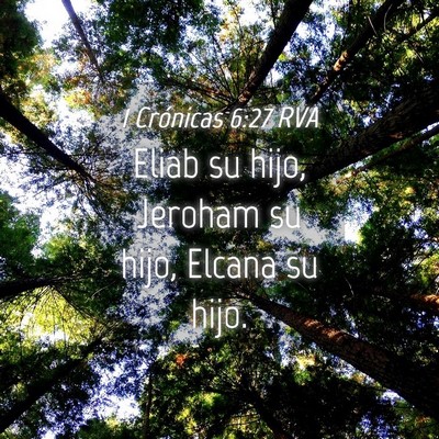 Picture 04 - 1 Crónicas 6:27 RVA - Eliab su hijo, Jeroham su hijo, Elcana su - Bible Verse Picture