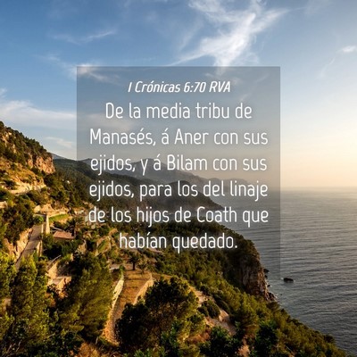 Picture 04 - 1 Crónicas 6:70 RVA - De la media tribu de Manasés, á Aner con sus - Bible Verse Picture