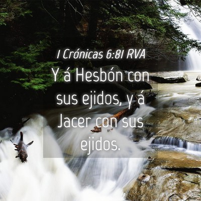 Picture 04 - 1 Crónicas 6:81 RVA - Y á Hesbón con sus ejidos, y á Jacer con sus - Bible Verse Picture