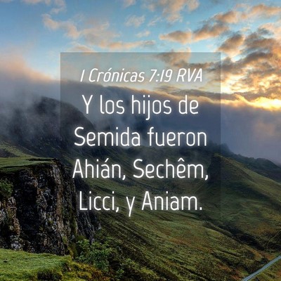 Picture 04 - 1 Crónicas 7:19 RVA - Y los hijos de Semida fueron Ahián, Sechêm, - Bible Verse Picture