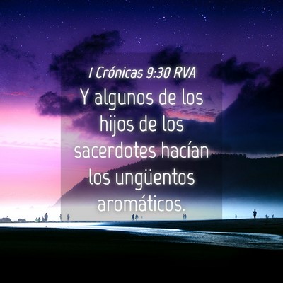 Picture 04 - 1 Crónicas 9:30 RVA - Y algunos de los hijos de los sacerdotes hacían - Bible Verse Picture