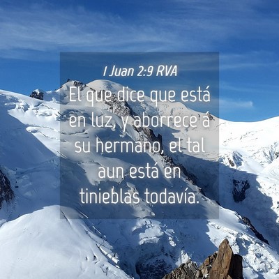 Picture 04 - 1 Juan 2:9 RVA - El que dice que está en luz, y aborrece á su - Bible Verse Picture