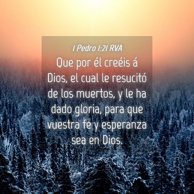 Picture 04 - 1 Pedro 1:21 RVA - Que por él creéis á Dios, el cual le resucitó - Bible Verse Picture