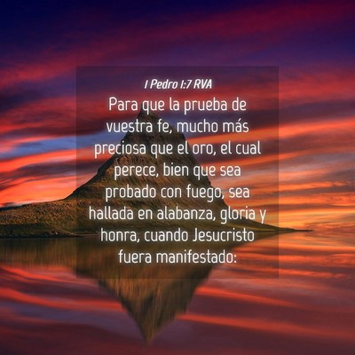 Picture 04 - 1 Pedro 1:7 RVA - Para que la prueba de vuestra fe, mucho más - Bible Verse Picture