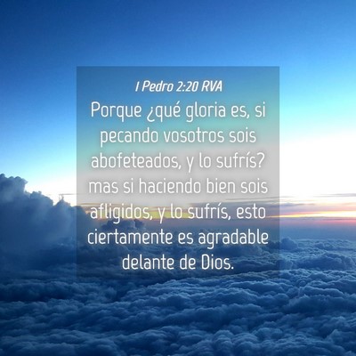 Picture 04 - 1 Pedro 2:20 RVA - Porque ¿qué gloria es, si pecando vosotros sois - Bible Verse Picture