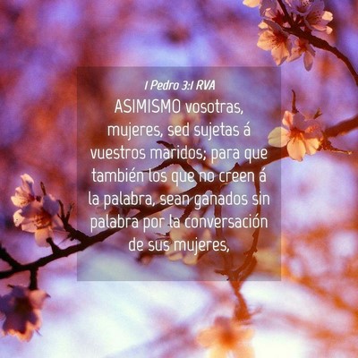 Picture 04 - 1 Pedro 3:1 RVA - ASIMISMO vosotras, mujeres, sed sujetas á - Bible Verse Picture