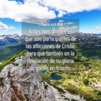 Picture 04 - 1 Pedro 4:13 RVA - Antes bien gozaos en que sois participantes de - Bible Verse Picture