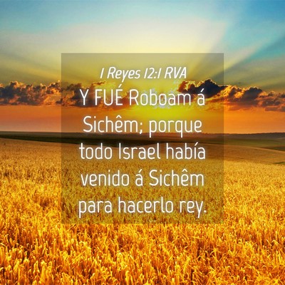 Picture 04 - 1 Reyes 12:1 RVA - Y FUÉ Roboam á Sichêm; porque todo Israel - Bible Verse Picture