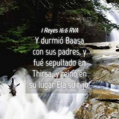 Picture 04 - 1 Reyes 16:6 RVA - Y durmió Baasa con sus padres, y fué sepultado - Bible Verse Picture