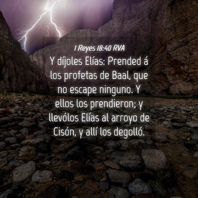 Picture 04 - 1 Reyes 18:40 RVA - Y díjoles Elías: Prended á los profetas de - Bible Verse Picture