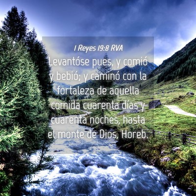 Picture 04 - 1 Reyes 19:8 RVA - Levantóse pues, y comió y bebió; y caminó con - Bible Verse Picture
