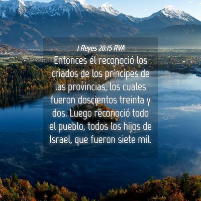Picture 04 - 1 Reyes 20:15 RVA - Entonces él reconoció los criados de los - Bible Verse Picture