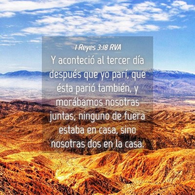 Picture 04 - 1 Reyes 3:18 RVA - Y aconteció al tercer día después que yo - Bible Verse Picture