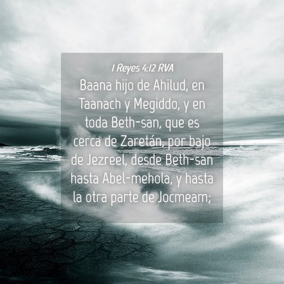 Picture 04 - 1 Reyes 4:12 RVA - Baana hijo de Ahilud, en Taanach y Megiddo, y en - Bible Verse Picture