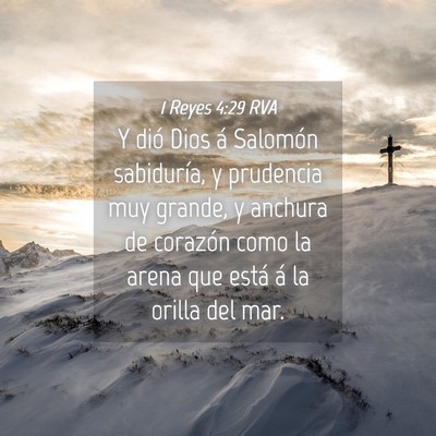 Picture 04 - 1 Reyes 4:29 RVA - Y dió Dios á Salomón sabiduría, y prudencia - Bible Verse Picture