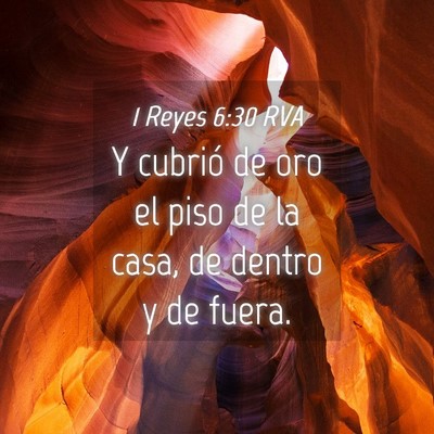 Picture 04 - 1 Reyes 6:30 RVA - Y cubrió de oro el piso de la casa, de dentro y - Bible Verse Picture