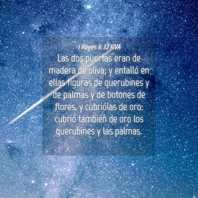 Picture 04 - 1 Reyes 6:32 RVA - Las dos puertas eran de madera de oliva; y - Bible Verse Picture