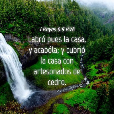 Picture 04 - 1 Reyes 6:9 RVA - Labró pues la casa, y acabóla; y cubrió la - Bible Verse Picture