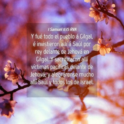Picture 04 - 1 Samuel 11:15 RVA - Y fué todo el pueblo á Gilgal, é invistieron - Bible Verse Picture