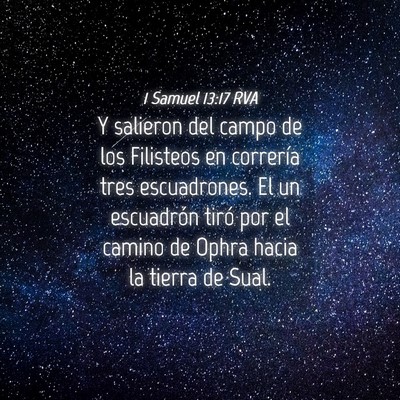 Picture 04 - 1 Samuel 13:17 RVA - Y salieron del campo de los Filisteos en - Bible Verse Picture