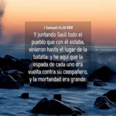Picture 04 - 1 Samuel 14:20 RVA - Y juntando Saúl todo el pueblo que con él - Bible Verse Picture