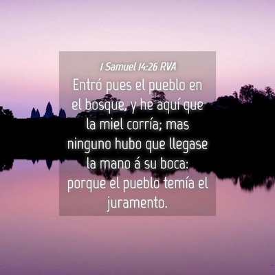 Picture 04 - 1 Samuel 14:26 RVA - Entró pues el pueblo en el bosque, y he aquí - Bible Verse Picture