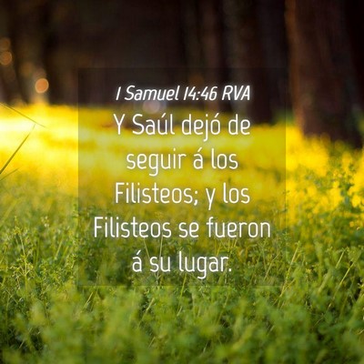 Picture 04 - 1 Samuel 14:46 RVA - Y Saúl dejó de seguir á los Filisteos; y los - Bible Verse Picture