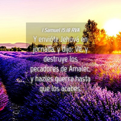 Picture 04 - 1 Samuel 15:18 RVA - Y envióte Jehová en jornada, y dijo: Ve, y - Bible Verse Picture