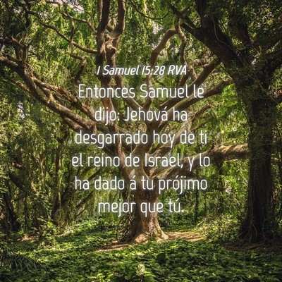 Picture 04 - 1 Samuel 15:28 RVA - Entonces Samuel le dijo: Jehová ha desgarrado - Bible Verse Picture