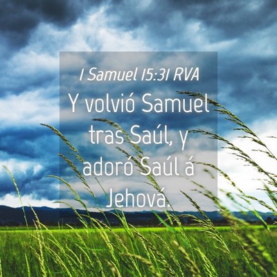 Picture 04 - 1 Samuel 15:31 RVA - Y volvió Samuel tras Saúl, y adoró Saúl á - Bible Verse Picture