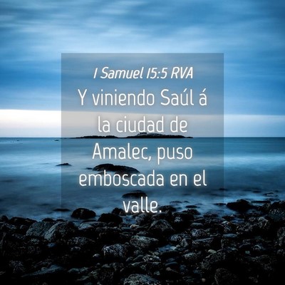 Picture 04 - 1 Samuel 15:5 RVA - Y viniendo Saúl á la ciudad de Amalec, puso - Bible Verse Picture