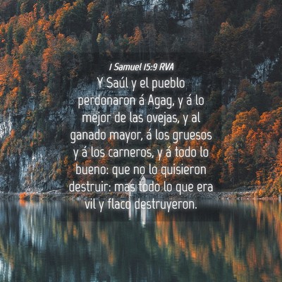 Picture 04 - 1 Samuel 15:9 RVA - Y Saúl y el pueblo perdonaron á Agag, y á lo - Bible Verse Picture