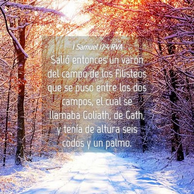Picture 04 - 1 Samuel 17:4 RVA - Salió entonces un varón del campo de los - Bible Verse Picture