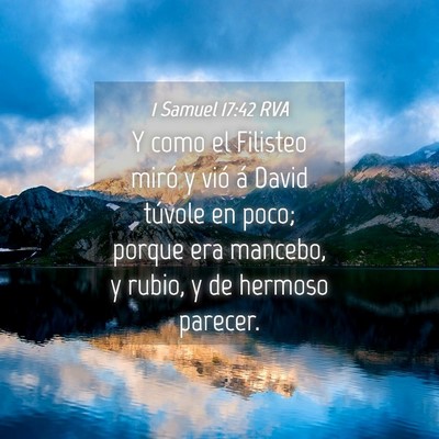 Picture 04 - 1 Samuel 17:42 RVA - Y como el Filisteo miró y vió á David túvole - Bible Verse Picture