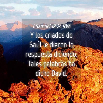 Picture 04 - 1 Samuel 18:24 RVA - Y los criados de Saúl le dieron la respuesta - Bible Verse Picture