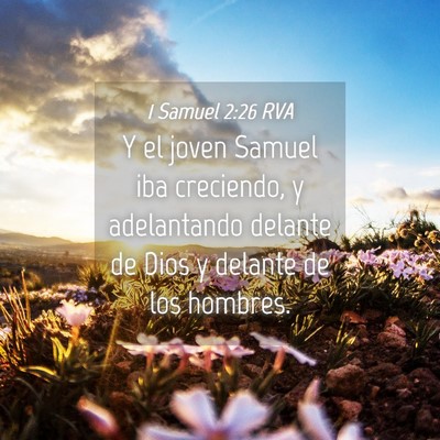 Picture 04 - 1 Samuel 2:26 RVA - Y el joven Samuel iba creciendo, y adelantando - Bible Verse Picture
